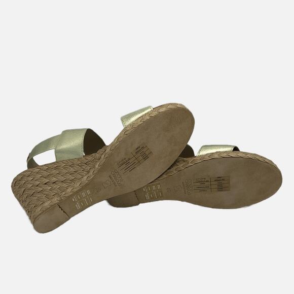 Andre Assous Allison Espadrille Mid-Wedge in Gold /Tan Size 9.5 - Picture 7 of 10